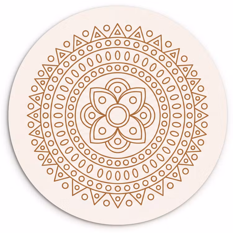 Muurcirkel glas - Mandala - Geometrisch - Abstract - Oosters - Bruin — 1