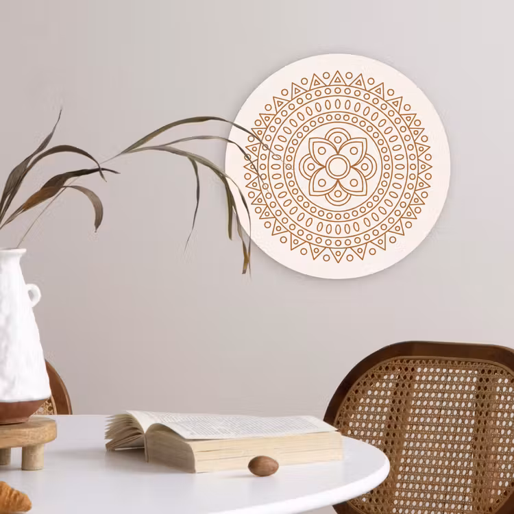 Muurcirkel glas - Mandala - Geometrisch - Abstract - Oosters - Bruin — 4