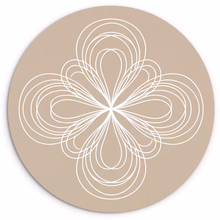 Muurcirkel glas - Patroon - Lijnen - Abstract - Minimalistisch - Beige — 1