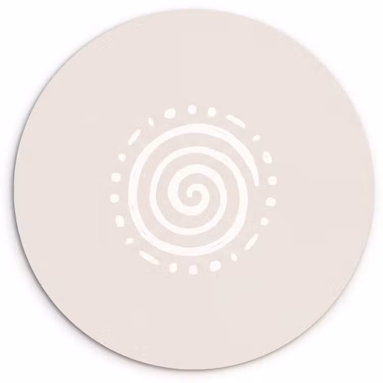 Muurcirkel glas - Symbool - Spiraal - Abstract - Minimalistisch - Beige — 1