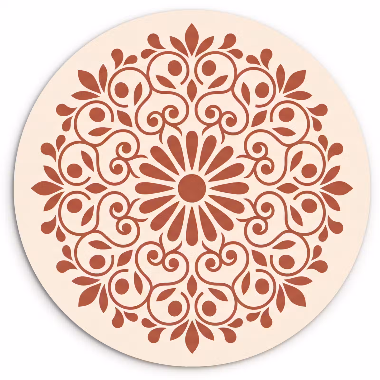 Muurcirkel glas - Decoratie - Cirkel - Symmetrisch - Modern - Roodbruin — 1