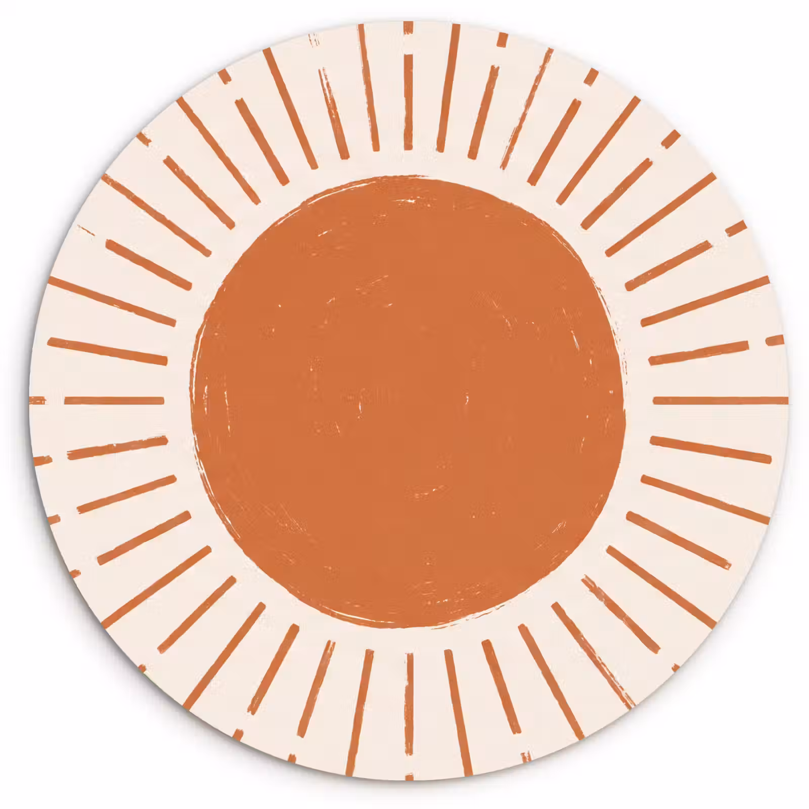 Muurcirkel glas - Zon - Stralen - Abstract - Terracotta - Modern — 1