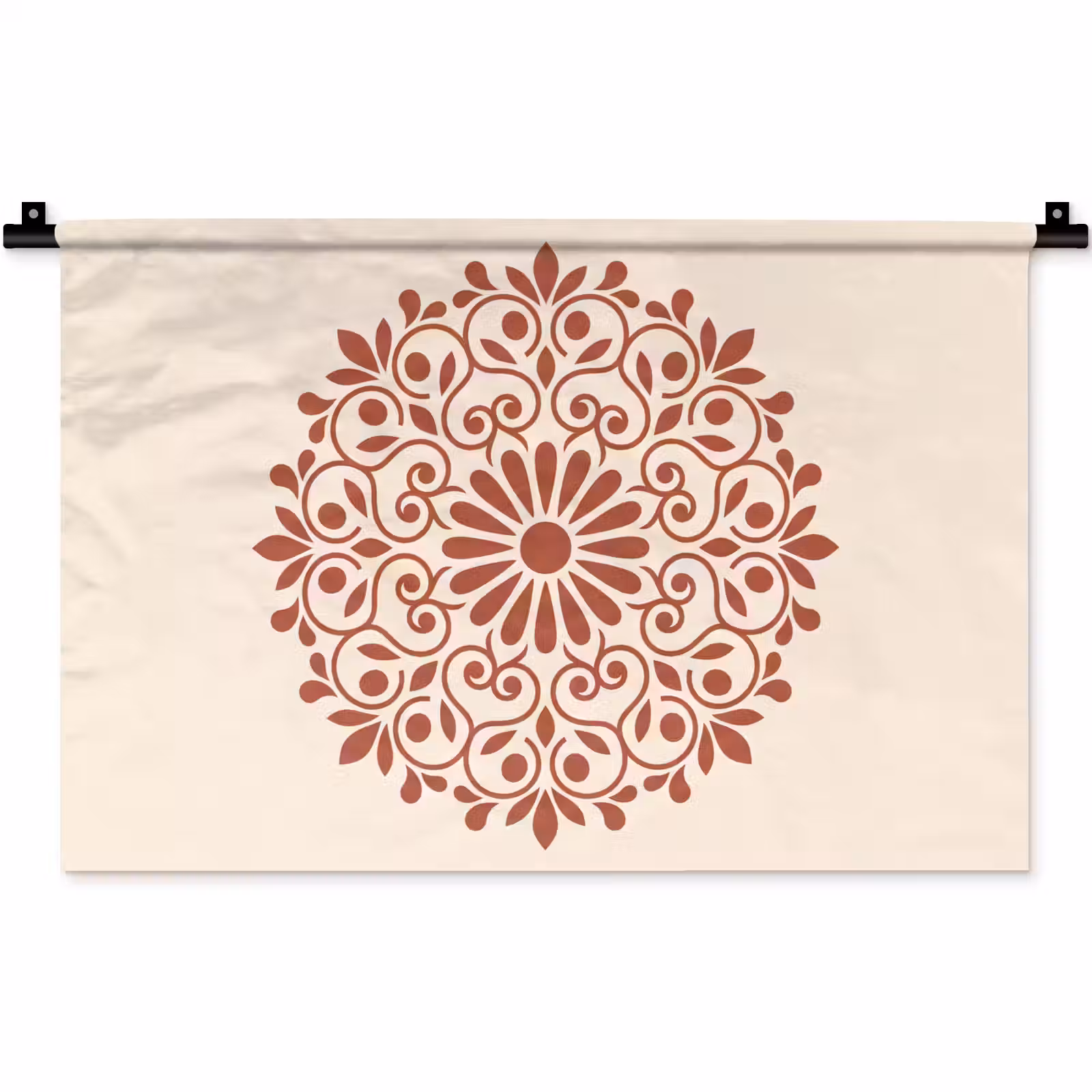 Wandkleed - Decoratie - Cirkel - Symmetrisch - Modern - Roodbruin — 1