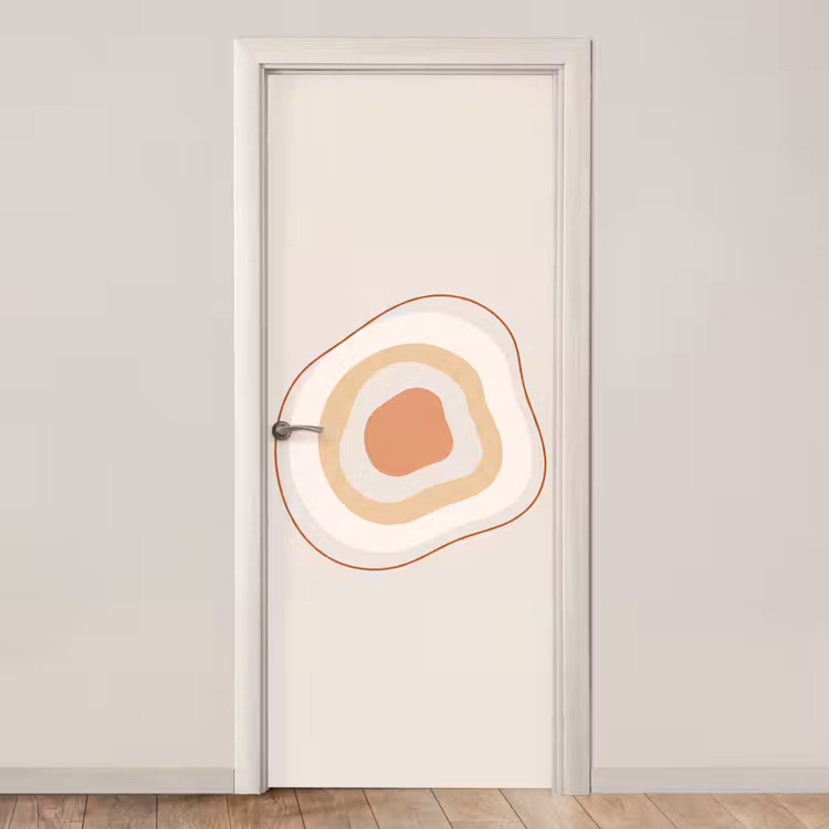 Deursticker - Abstract - Organisch - Modern - Beige - Kunst — 1