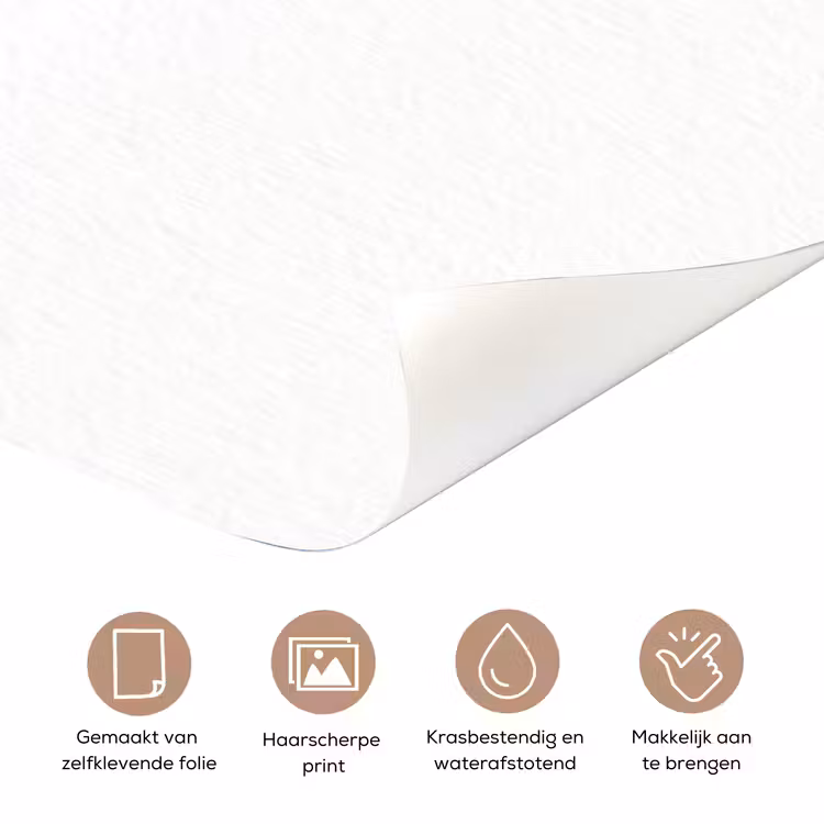 Deursticker - Krans - Bladeren - Natuur - Minimalistisch - Grijs — 3