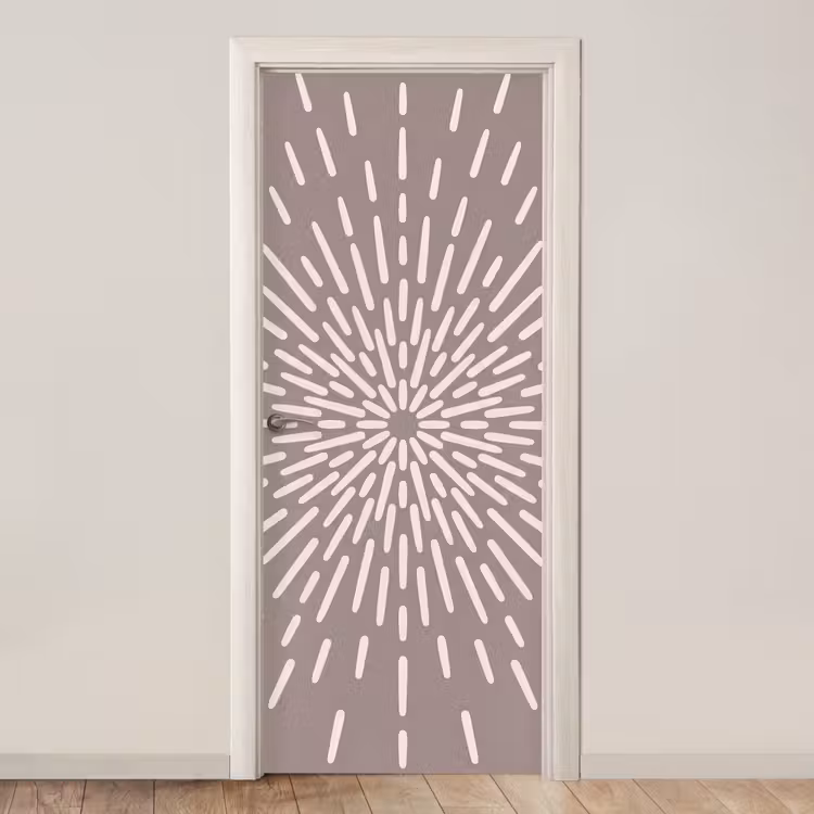 Deursticker - Patroon - Stralen - Abstract - Modern - Grijs — 1