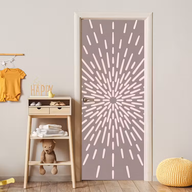 Deursticker - Patroon - Stralen - Abstract - Modern - Grijs — 6