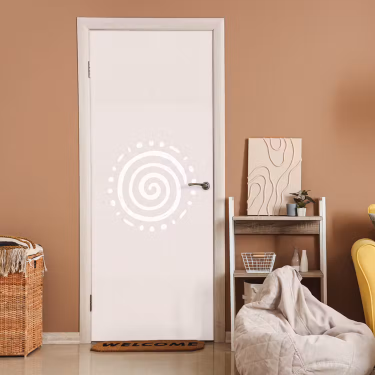 Deursticker - Symbool - Spiraal - Abstract - Minimalistisch - Beige — 2