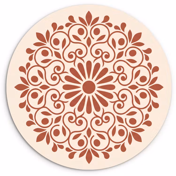Muurcirkel glas - Decoratie - Cirkel - Symmetrisch - Modern - Roodbruin — 1