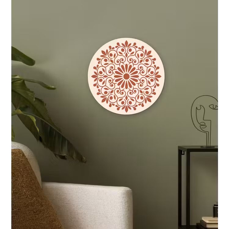 Muurcirkel glas - Decoratie - Cirkel - Symmetrisch - Modern - Roodbruin — 3