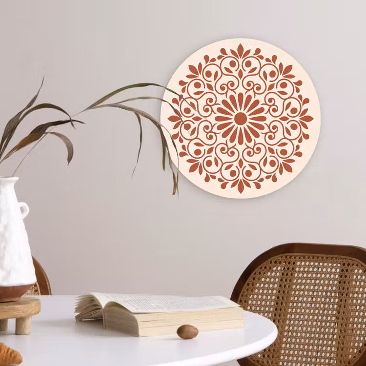Muurcirkel glas - Decoratie - Cirkel - Symmetrisch - Modern - Roodbruin — 4