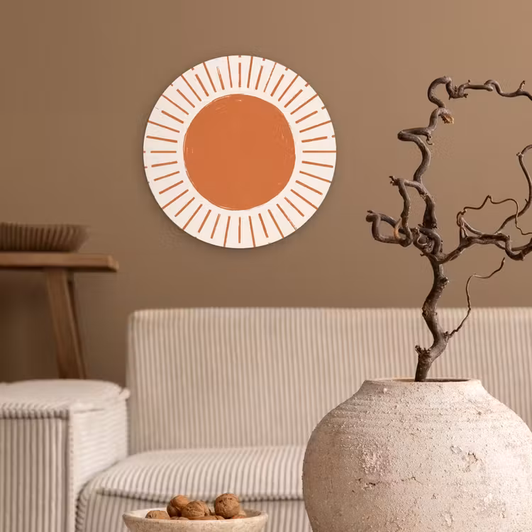 Muurcirkel glas - Zon - Stralen - Abstract - Terracotta - Modern — 2
