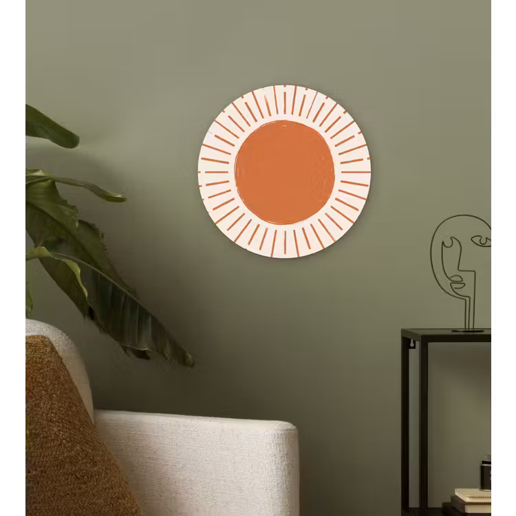 Muurcirkel glas - Zon - Stralen - Abstract - Terracotta - Modern — 3