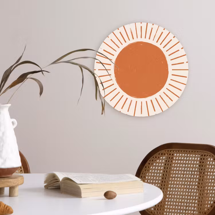 Muurcirkel glas - Zon - Stralen - Abstract - Terracotta - Modern — 4