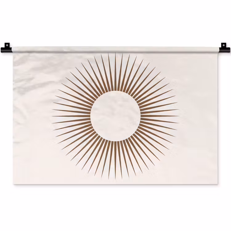 Wandkleed - Abstract - Zon - Symbool - Modern - Beige — 1