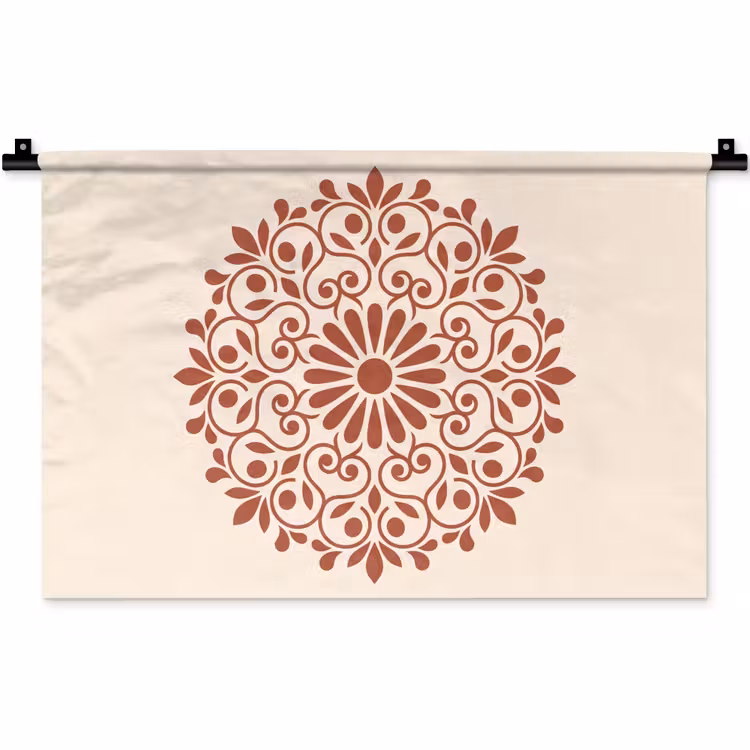 Wandkleed - Decoratie - Cirkel - Symmetrisch - Modern - Roodbruin — 1