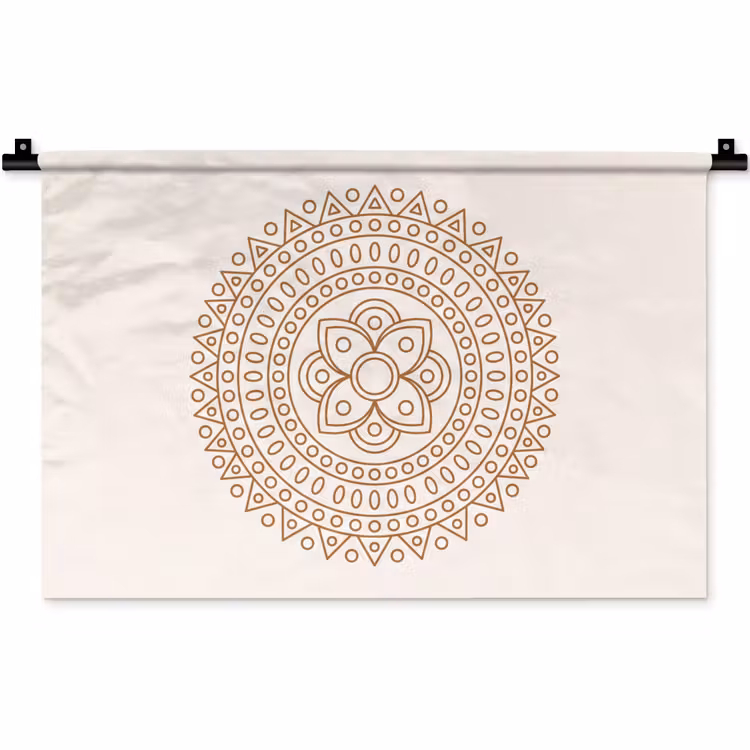 Wandkleed - Mandala - Geometrisch - Abstract - Oosters - Bruin — 1