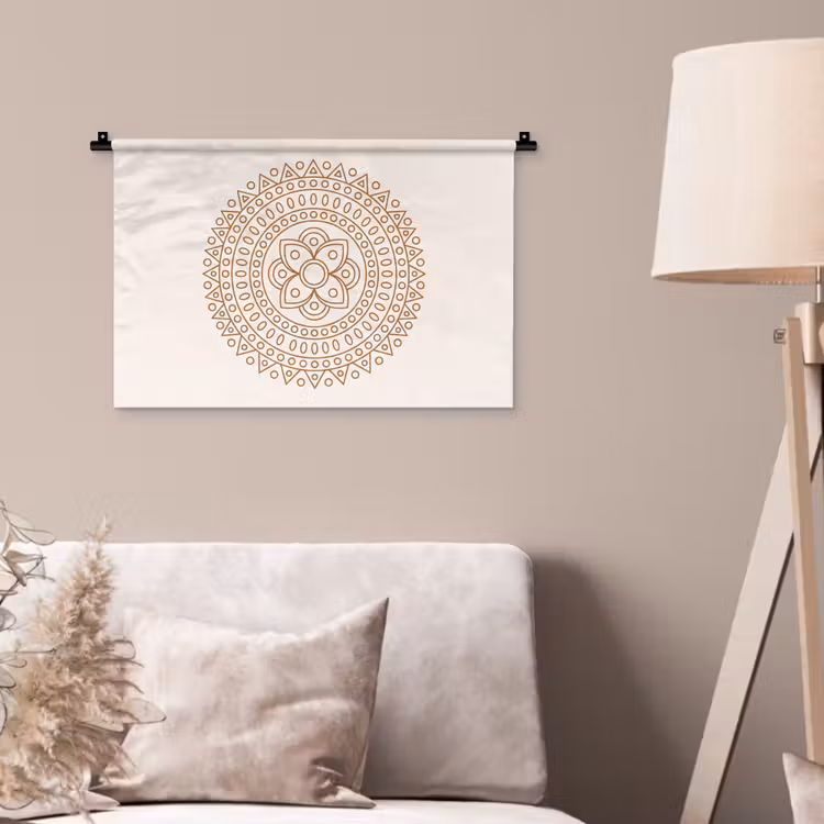 Wandkleed - Mandala - Geometrisch - Abstract - Oosters - Bruin — 2