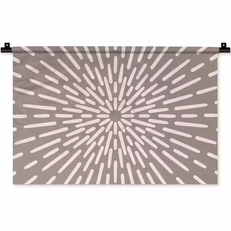 Wandkleed - Patroon - Stralen - Abstract - Modern - Grijs — 1