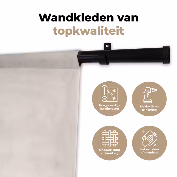 Wandkleed - Symbool - Spiraal - Abstract - Minimalistisch - Beige — 3