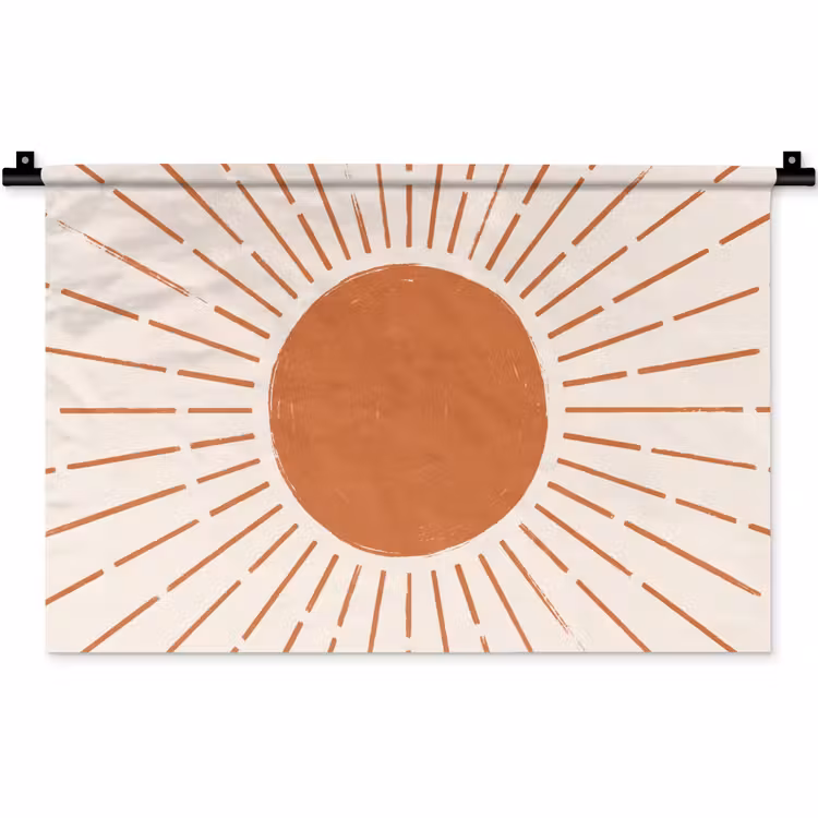 Wandkleed - Zon - Stralen - Abstract - Terracotta - Modern — 1