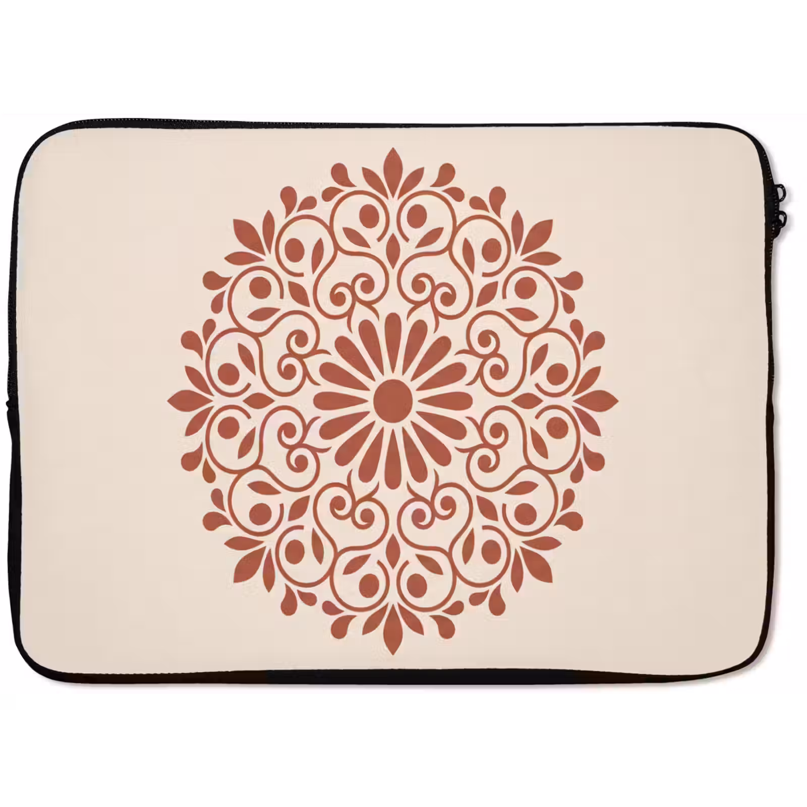 Laptophoes Decoratie - Cirkel - Symmetrisch - Modern - Roodbruin — 1