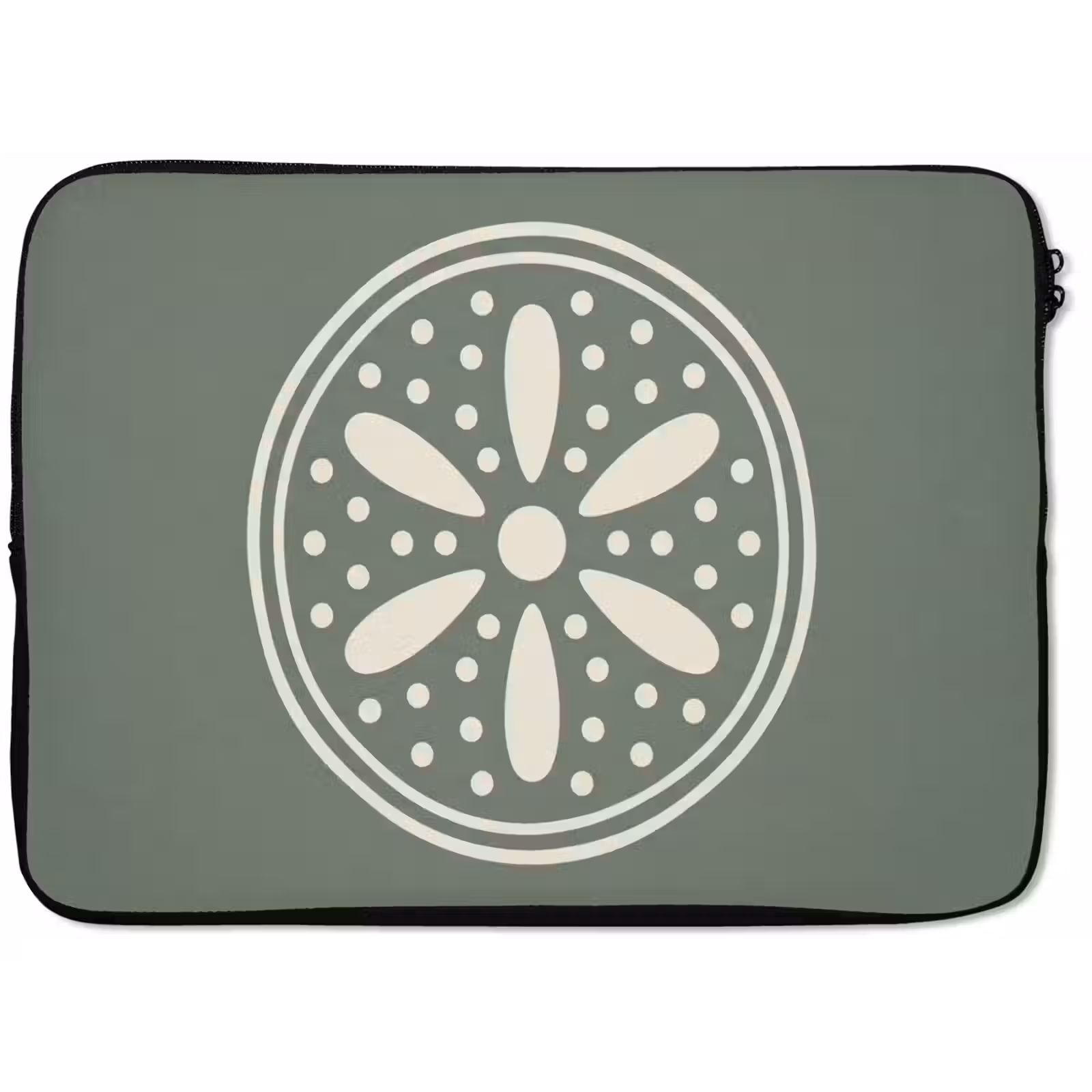 Laptophoes Patroon - Cirkel - Abstract - Groen - Decoratie — 1