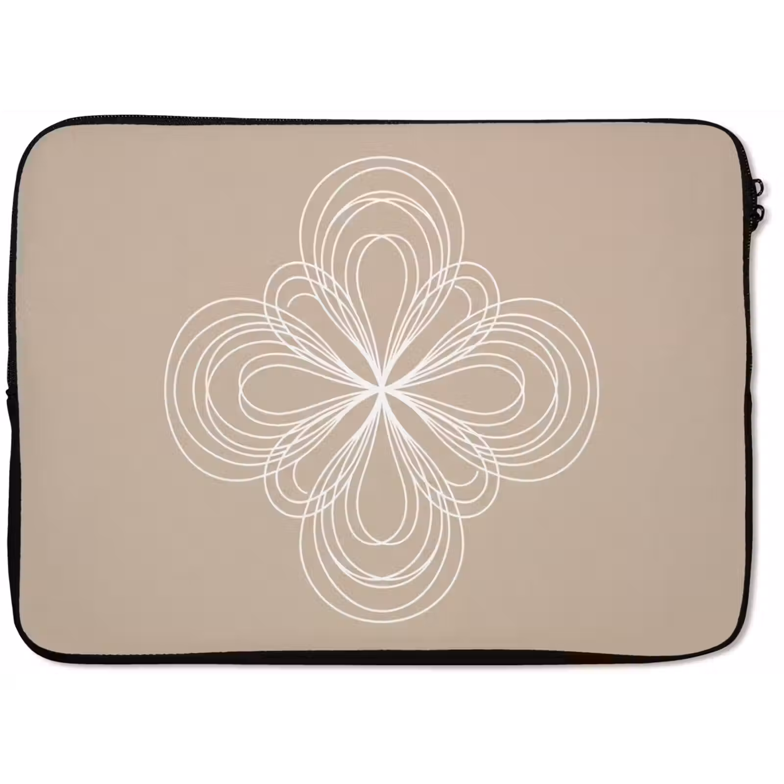 Laptophoes Patroon - Lijnen - Abstract - Minimalistisch - Beige — 1