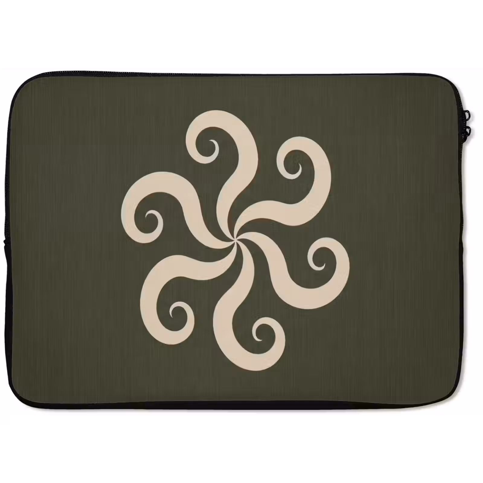 Laptophoes Patroon - Spiraal - Abstract - Modern - Groen — 1