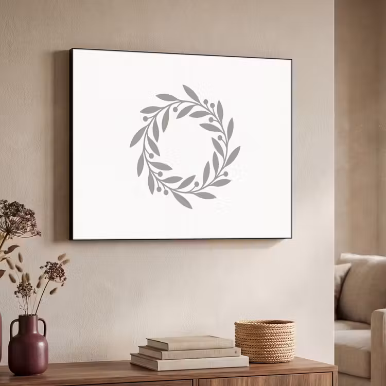 Art frame - Krans - Bladeren - Natuur - Minimalistisch - Grijs — 7