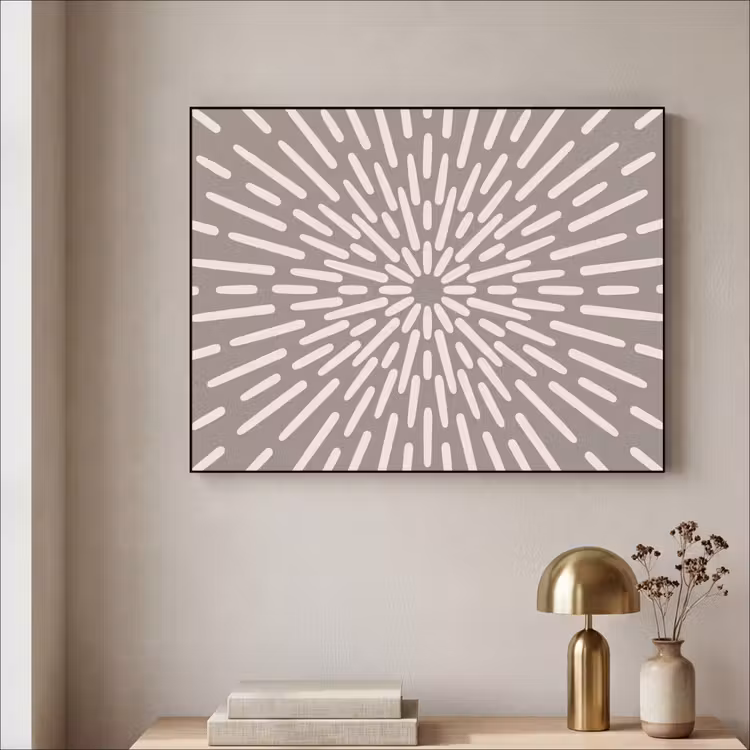 Art frame - Patroon - Stralen - Abstract - Modern - Grijs — 5