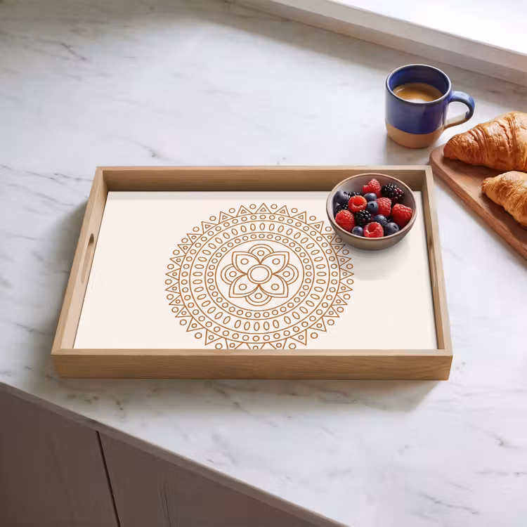 Dienblad - Mandala - Geometrisch - Abstract - Oosters - Bruin — 4
