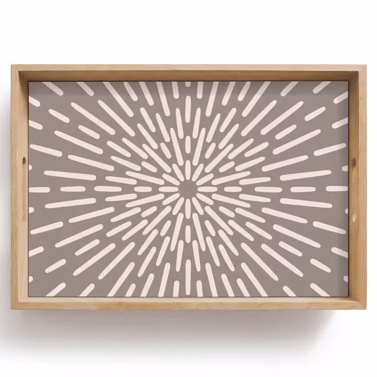 Dienblad - Patroon - Stralen - Abstract - Modern - Grijs — 1