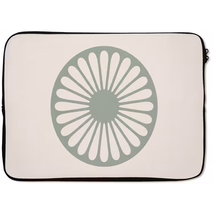 Laptophoes Abstract - Patroon - Radiaal - Modern - Groen — 1