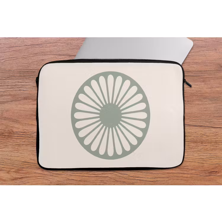 Laptophoes Abstract - Patroon - Radiaal - Modern - Groen — 2