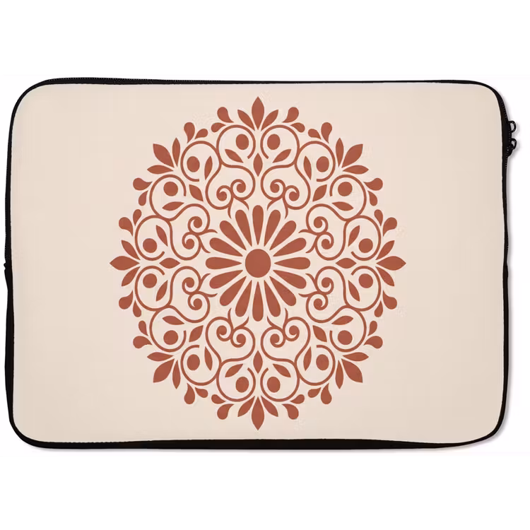 Laptophoes Decoratie - Cirkel - Symmetrisch - Modern - Roodbruin — 1