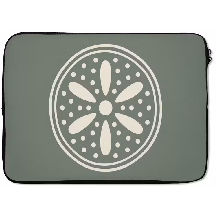 Laptophoes Patroon - Cirkel - Abstract - Groen - Decoratie — 1