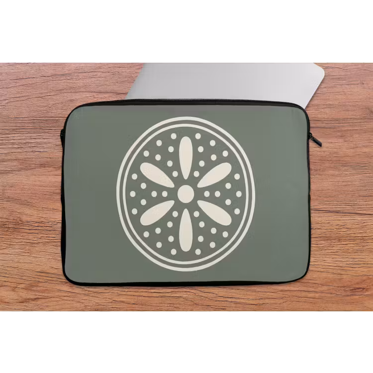 Laptophoes Patroon - Cirkel - Abstract - Groen - Decoratie — 2