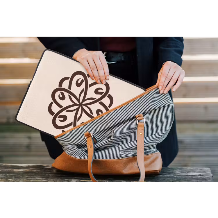 Laptophoes Patroon - Knoop - Abstract - Modern - Bruin — 4