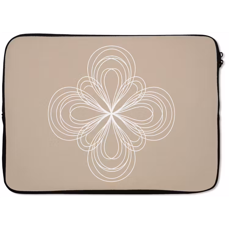 Laptophoes Patroon - Lijnen - Abstract - Minimalistisch - Beige — 1
