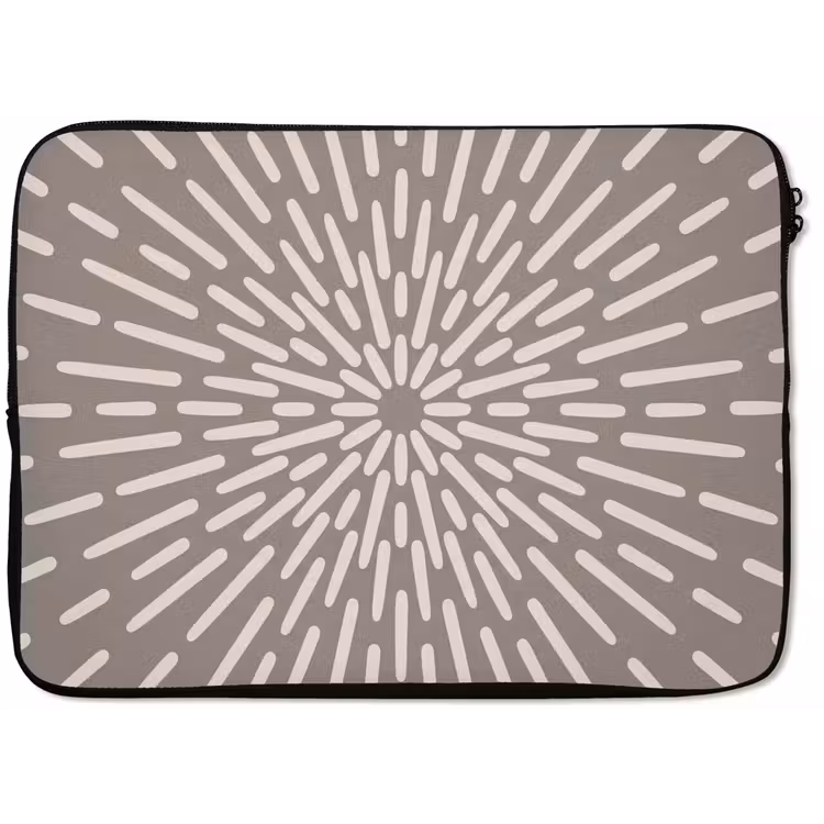 Laptophoes Patroon - Stralen - Abstract - Modern - Grijs — 1