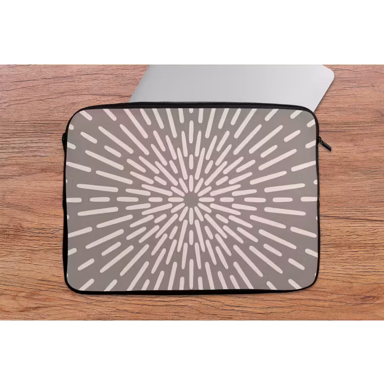 Laptophoes Patroon - Stralen - Abstract - Modern - Grijs — 2