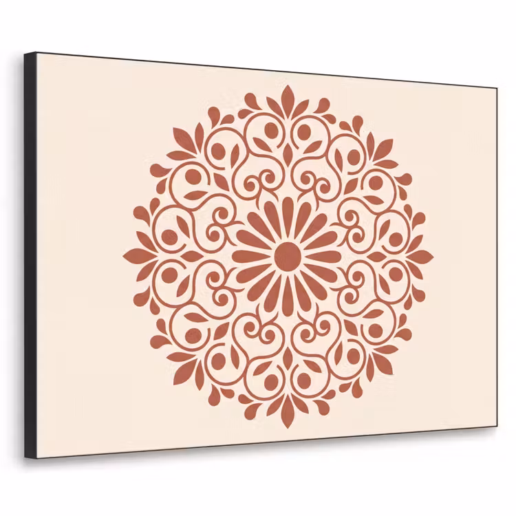 Art frame - Decoratie - Cirkel - Symmetrisch - Modern - Roodbruin — 1
