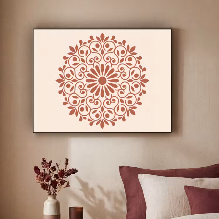 Art frame - Decoratie - Cirkel - Symmetrisch - Modern - Roodbruin — 3
