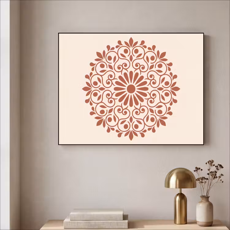 Art frame - Decoratie - Cirkel - Symmetrisch - Modern - Roodbruin — 5