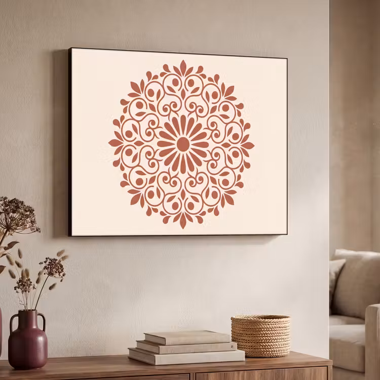 Art frame - Decoratie - Cirkel - Symmetrisch - Modern - Roodbruin — 7