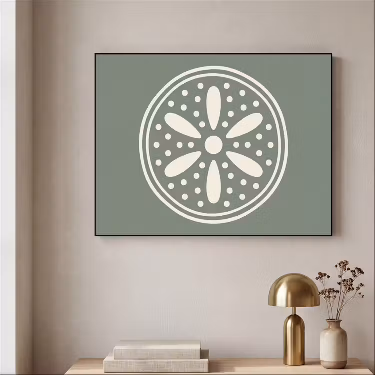 Art frame - Patroon - Cirkel - Abstract - Groen - Decoratie — 5