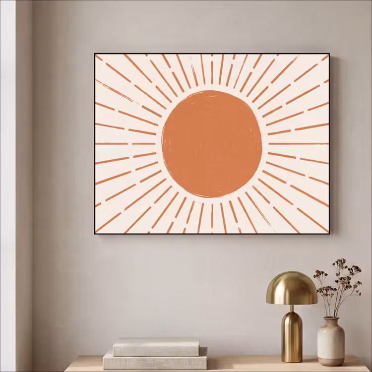 Art frame - Zon - Stralen - Abstract - Terracotta - Modern — 5