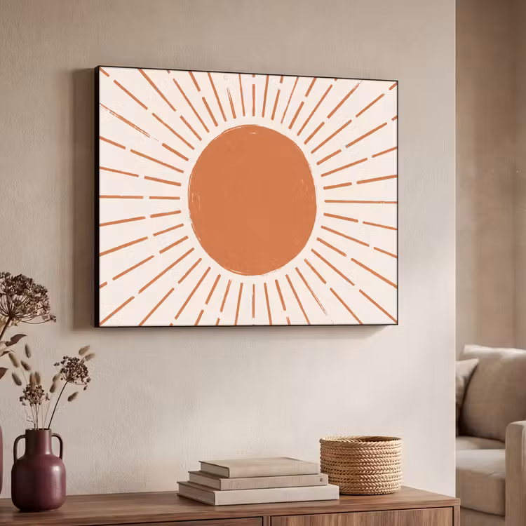 Art frame - Zon - Stralen - Abstract - Terracotta - Modern — 7