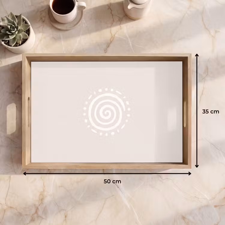 Dienblad - Symbool - Spiraal - Abstract - Minimalistisch - Beige — 9